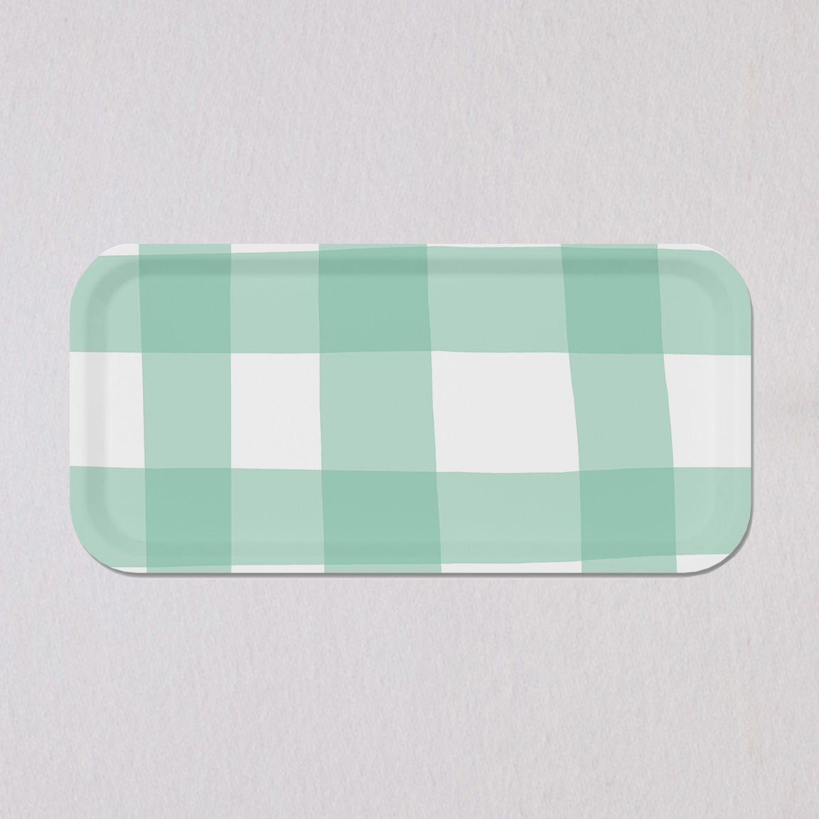 Small Mint Check Tray by Sara Fitz