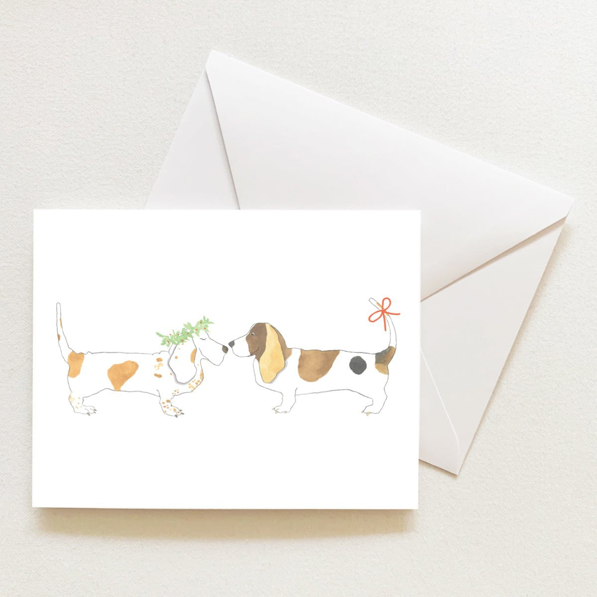 Festive Hound Note Card by Sara Fitz