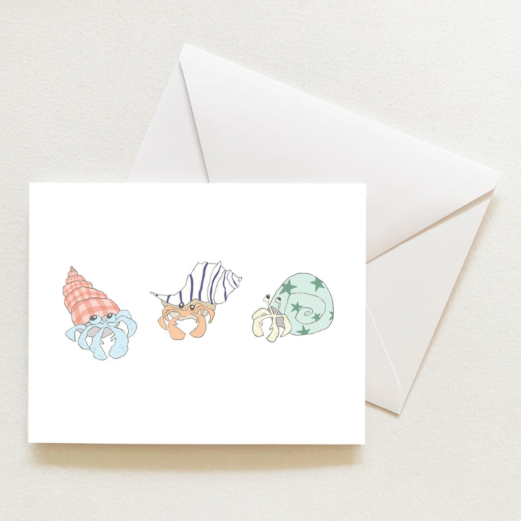 Hermit Crab Note Card by Sara Fitz