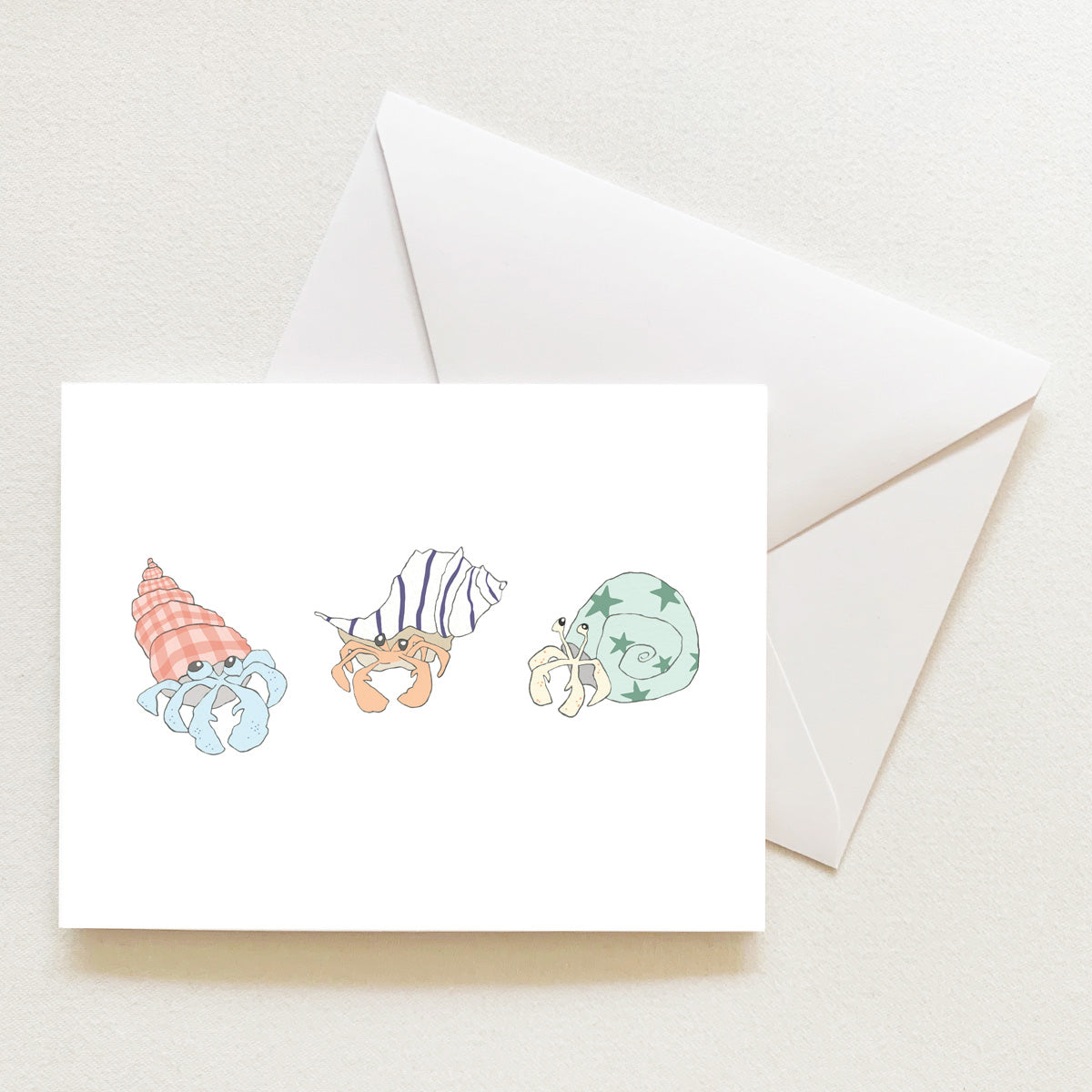 Hermit Crab Note Card by Sara Fitz