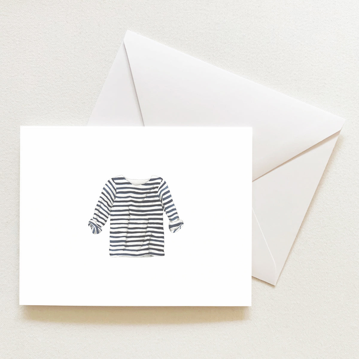 Striped Shirt Note Card by Sara Fitz