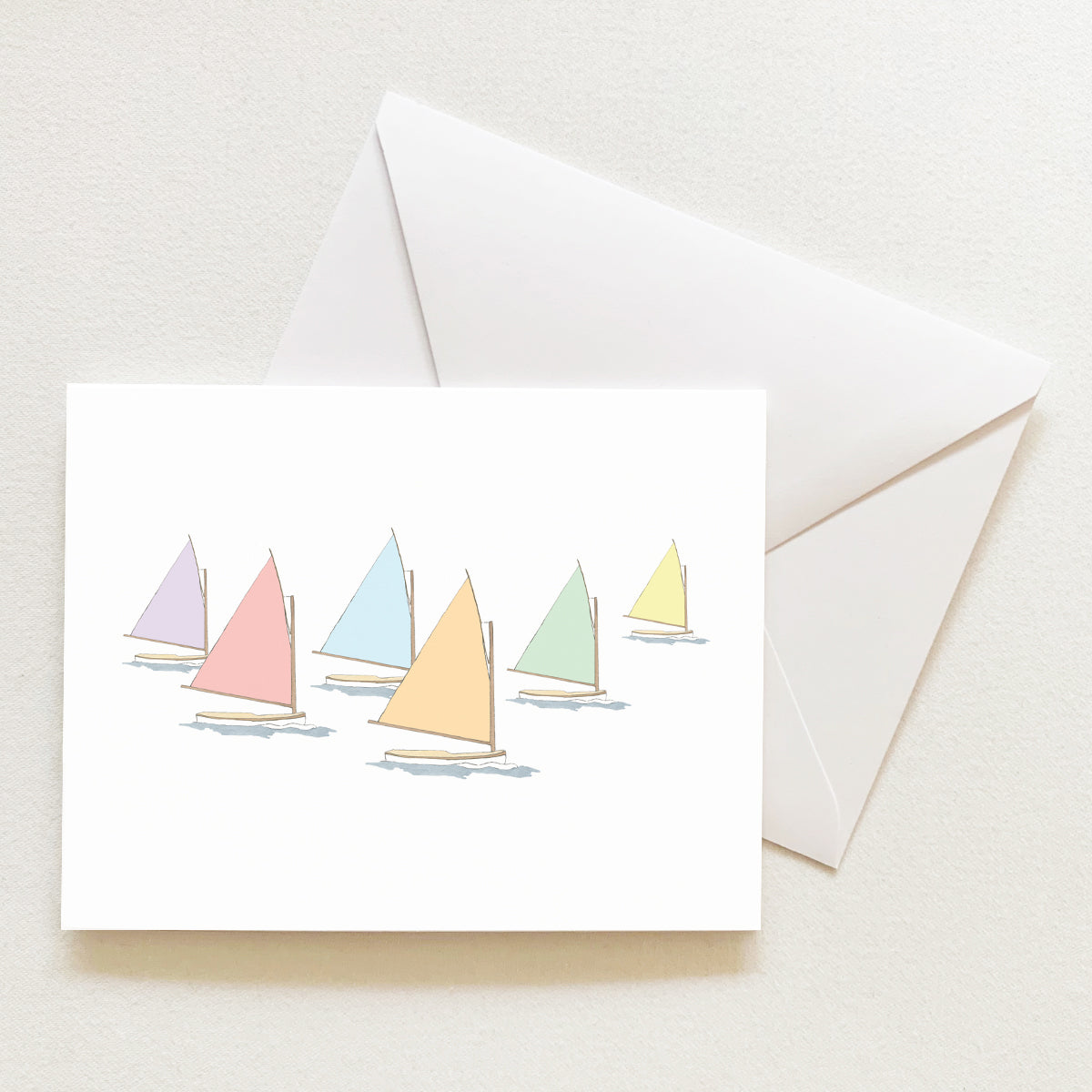 Rainbow Fleet Note Card by Sara Fitz