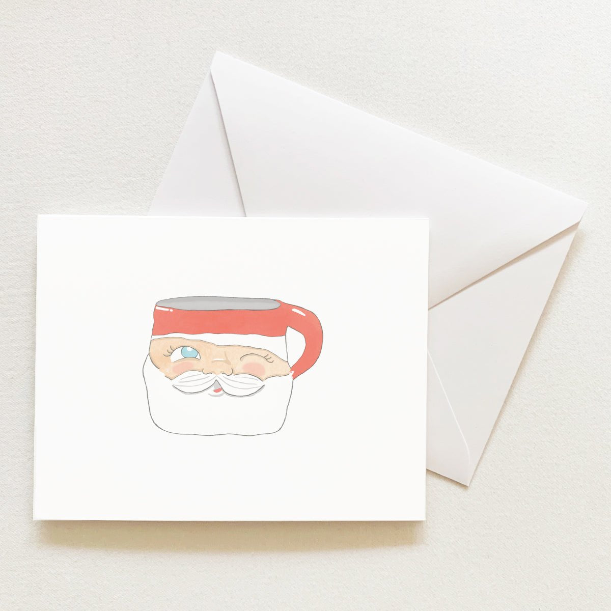 Santa Mug Note Card by Sara Fitz