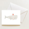 Santa Whale Note Card by Sara Fitz