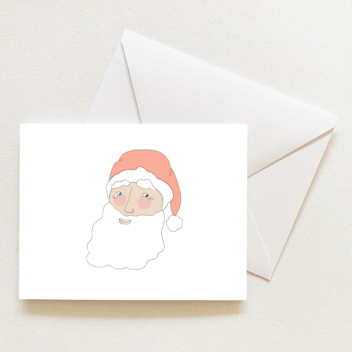 Jolly Santa Note Card by Sara Fitz