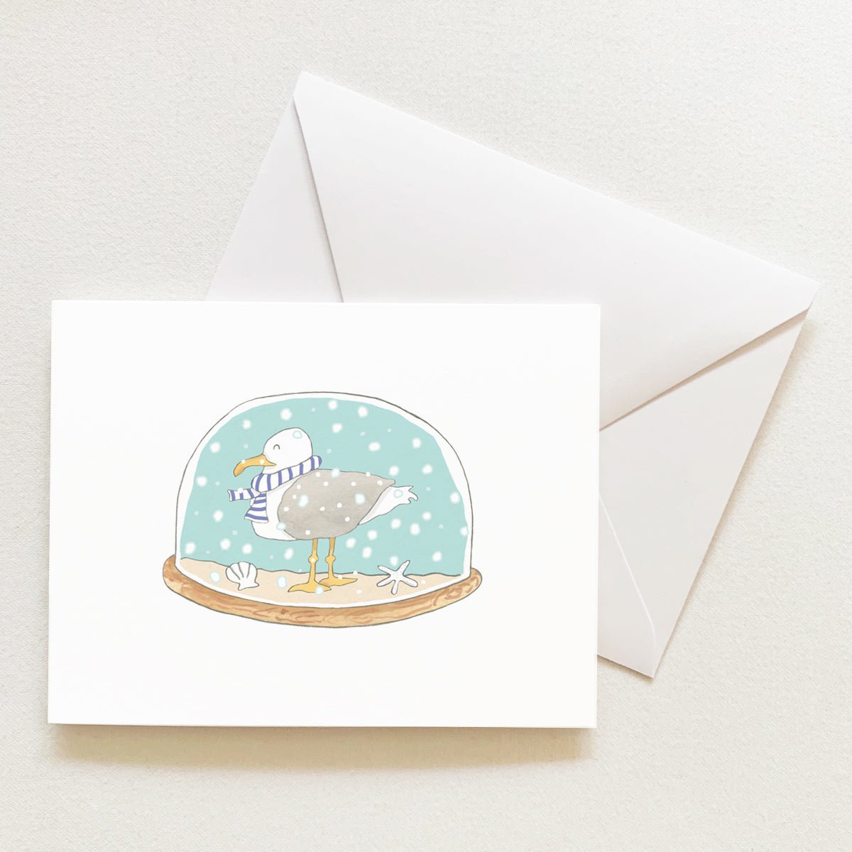 Snow Globe Note Card by Sara Fitz