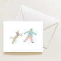 Snow Angel Note Card by Sara Fitz