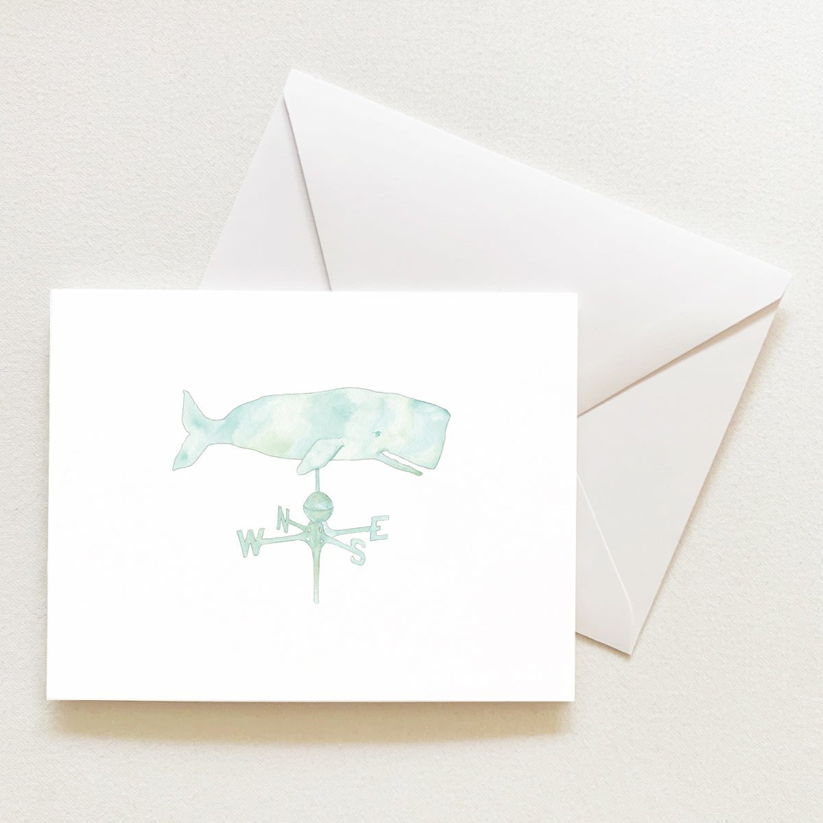 Sara Fitz Whale Weathervane Note Card Blank Inside