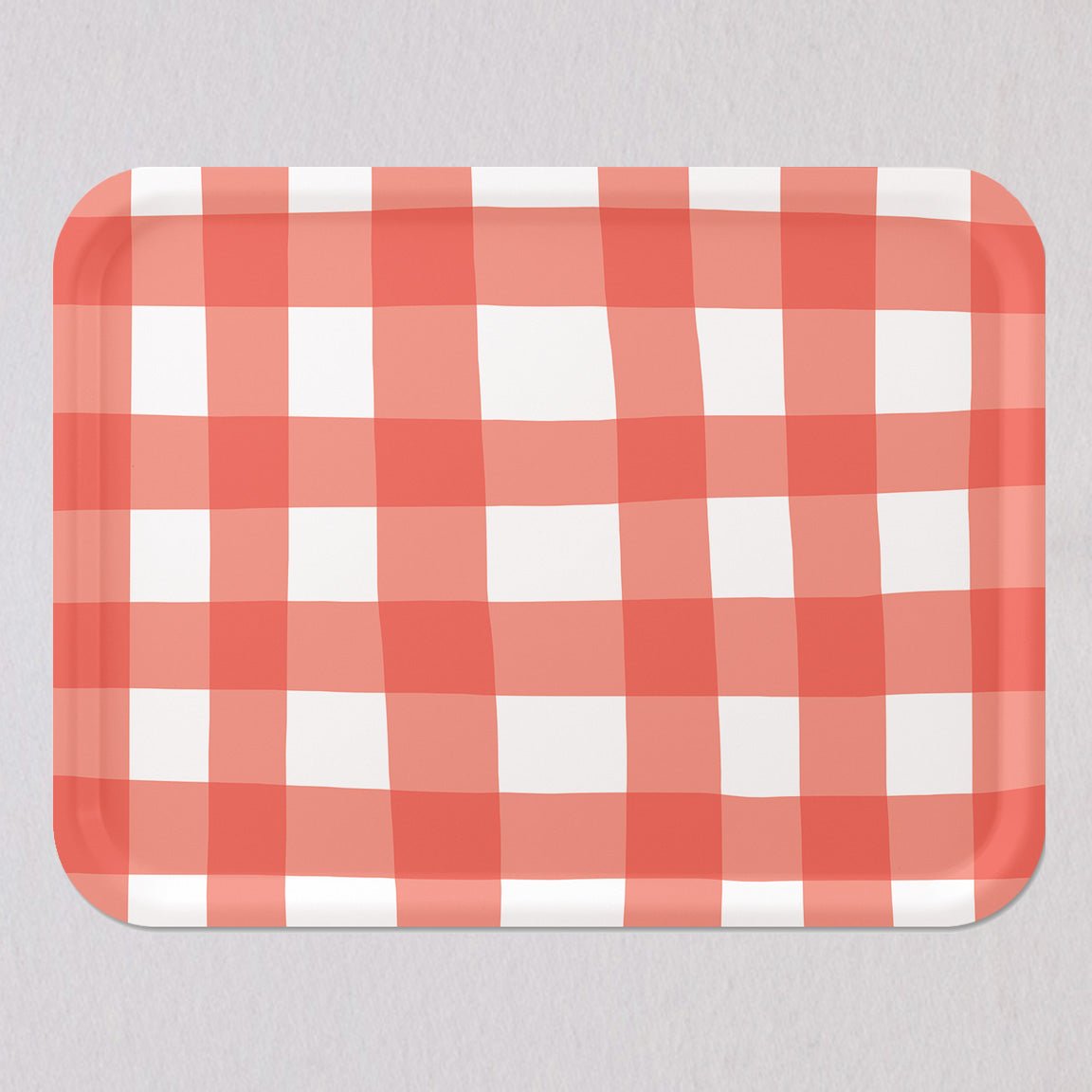 Large Red Check Tray by Sara Fitz