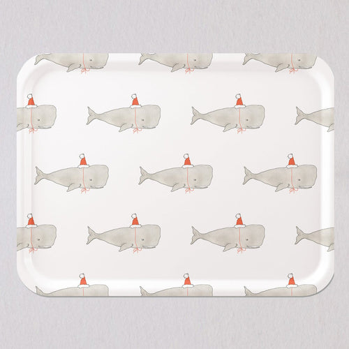 Large Santa Whale Tray by Sara Fitz