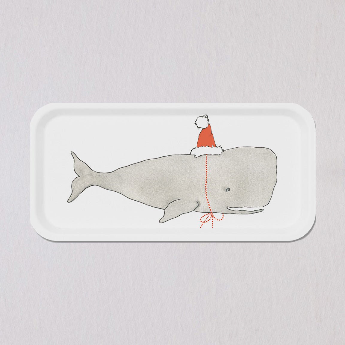 Small Santa Whale Tray by Sara Fitz