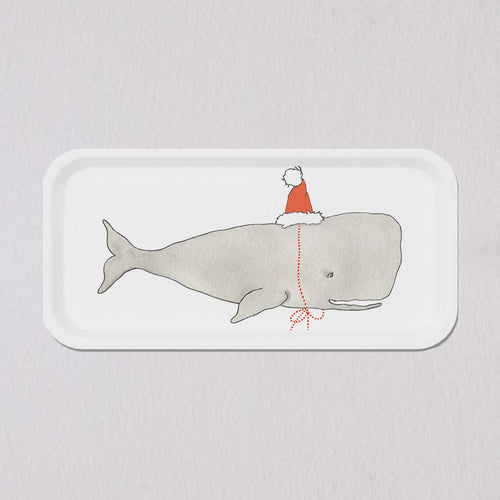 Small Santa Whale Tray by Sara Fitz