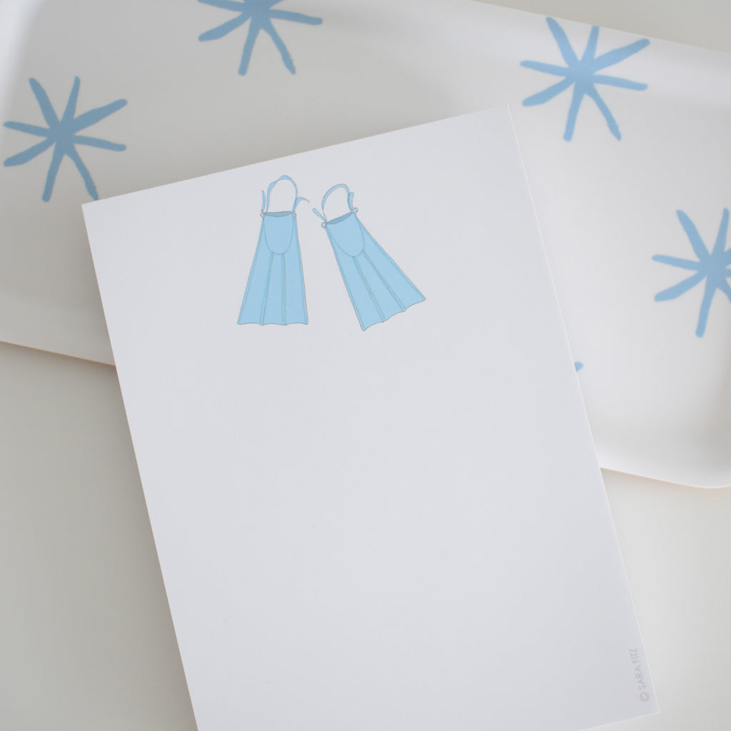 Swim Fins Notepad by Sara Fitz