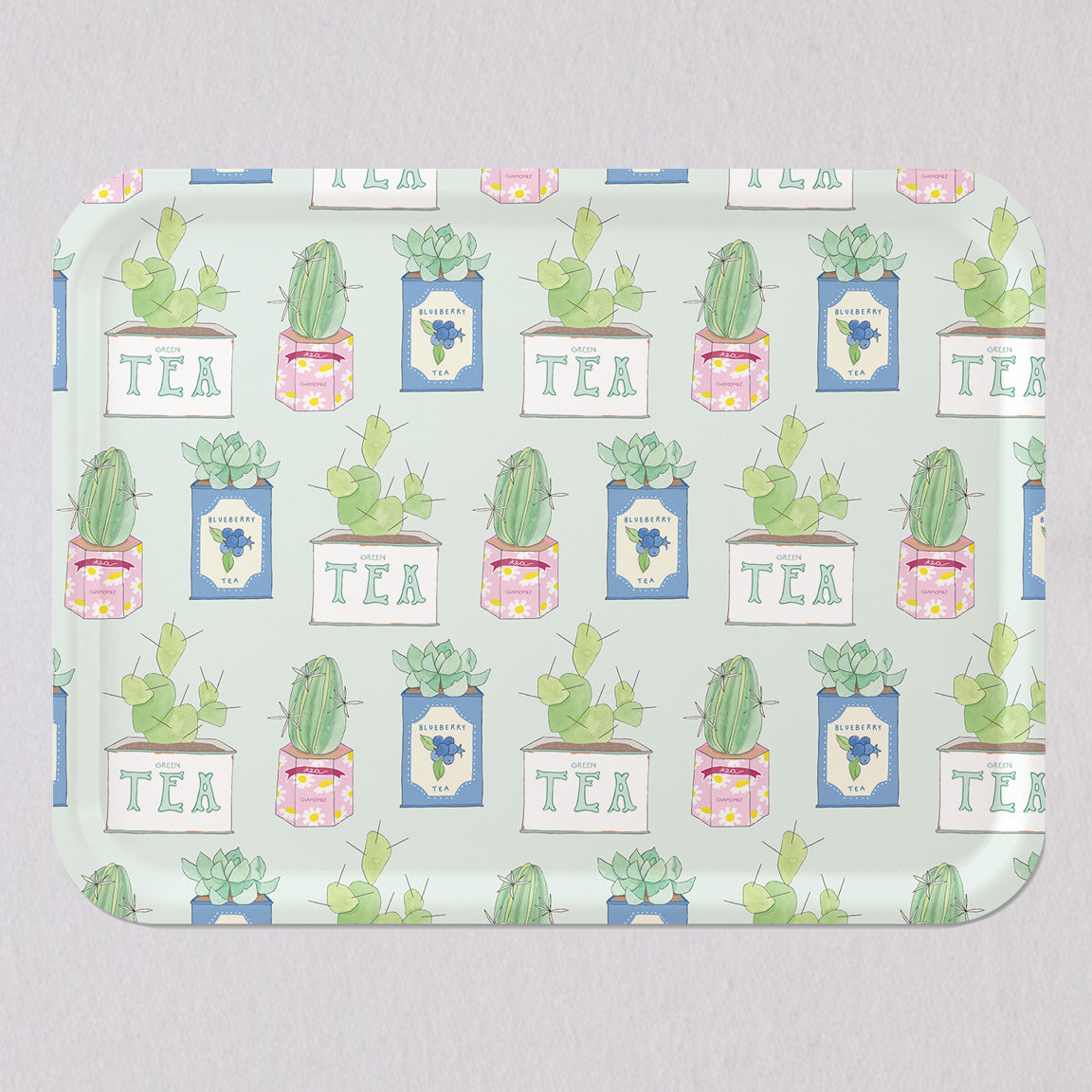 Large Tea Tins Tray by Sara Fitz