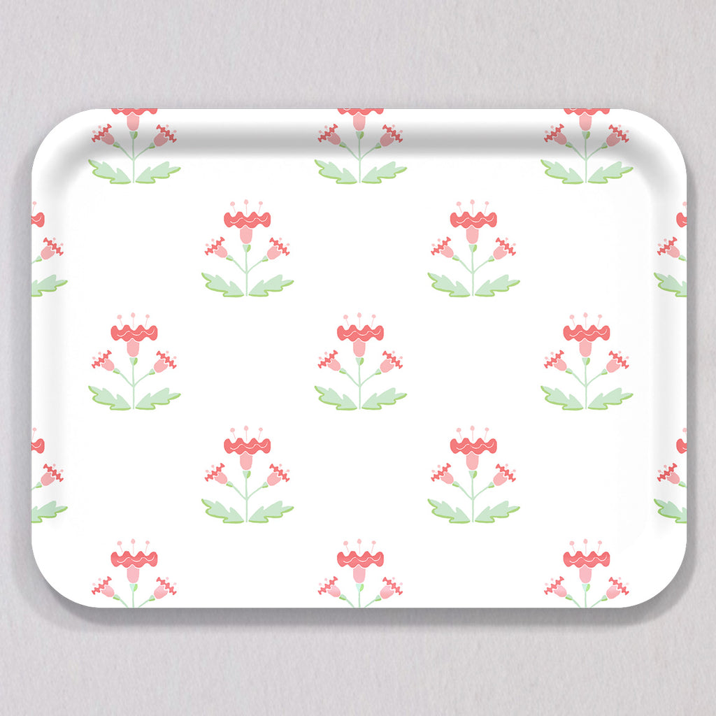 Large Block Print Pink Tray by Sara Fitz
