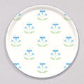 Large Block Print Blue Tray, Round by Sara Fitz