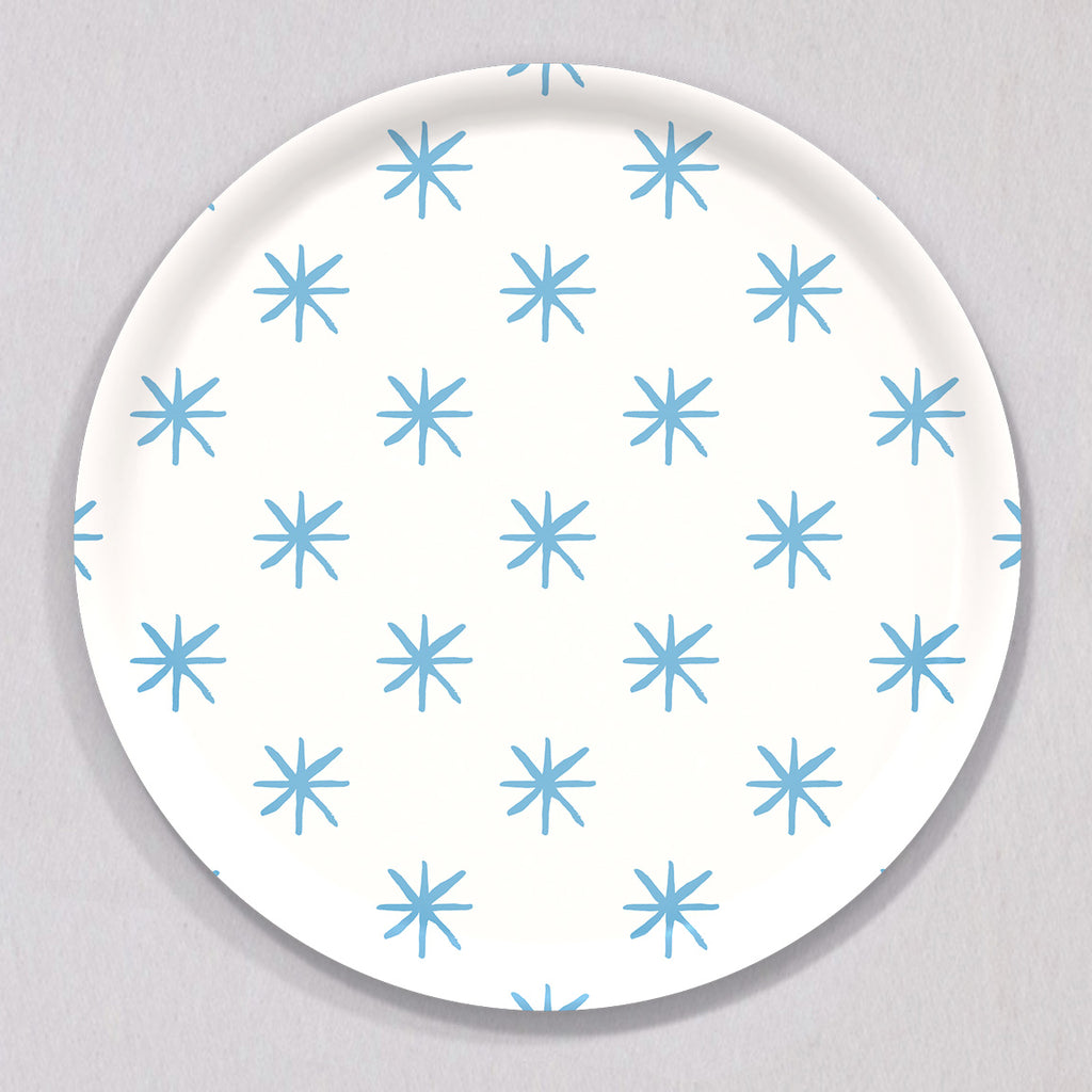 Large Star Blue Tray, Round by Sara Fitz