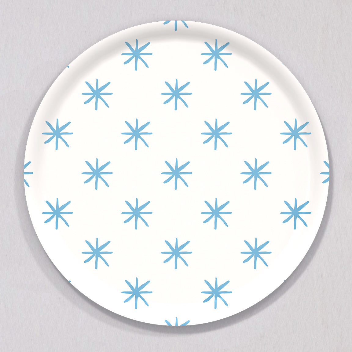 Large Star Blue Tray, Round by Sara Fitz