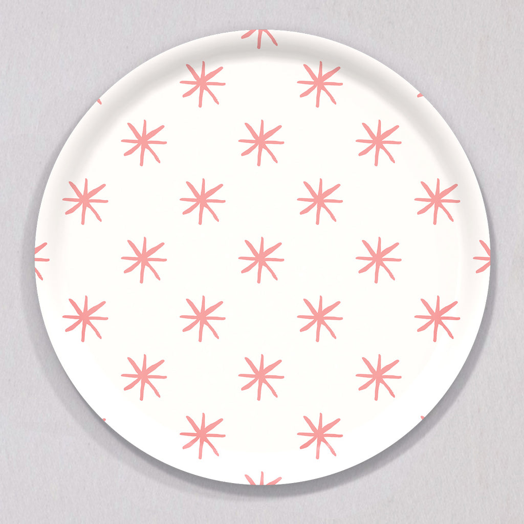 Large Star Pink Tray, Round by Sara Fitz