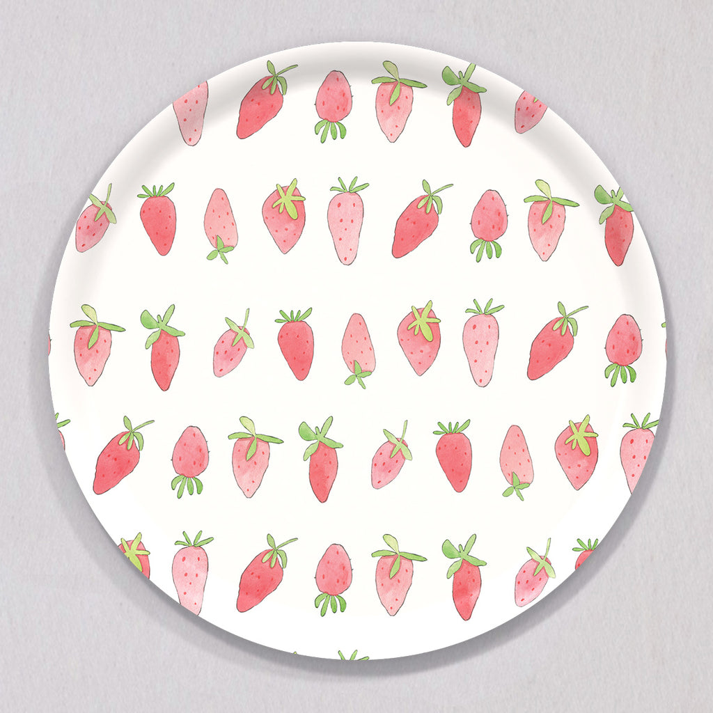 Large Strawberry Tray, Round by Sara Fitz