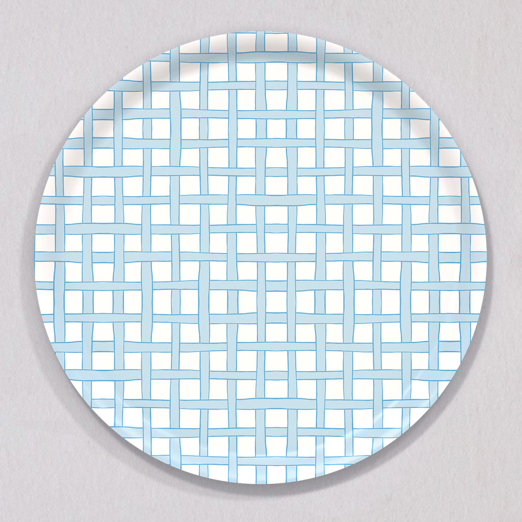 Large Woven Blue Tray, Round by Sara Fitz