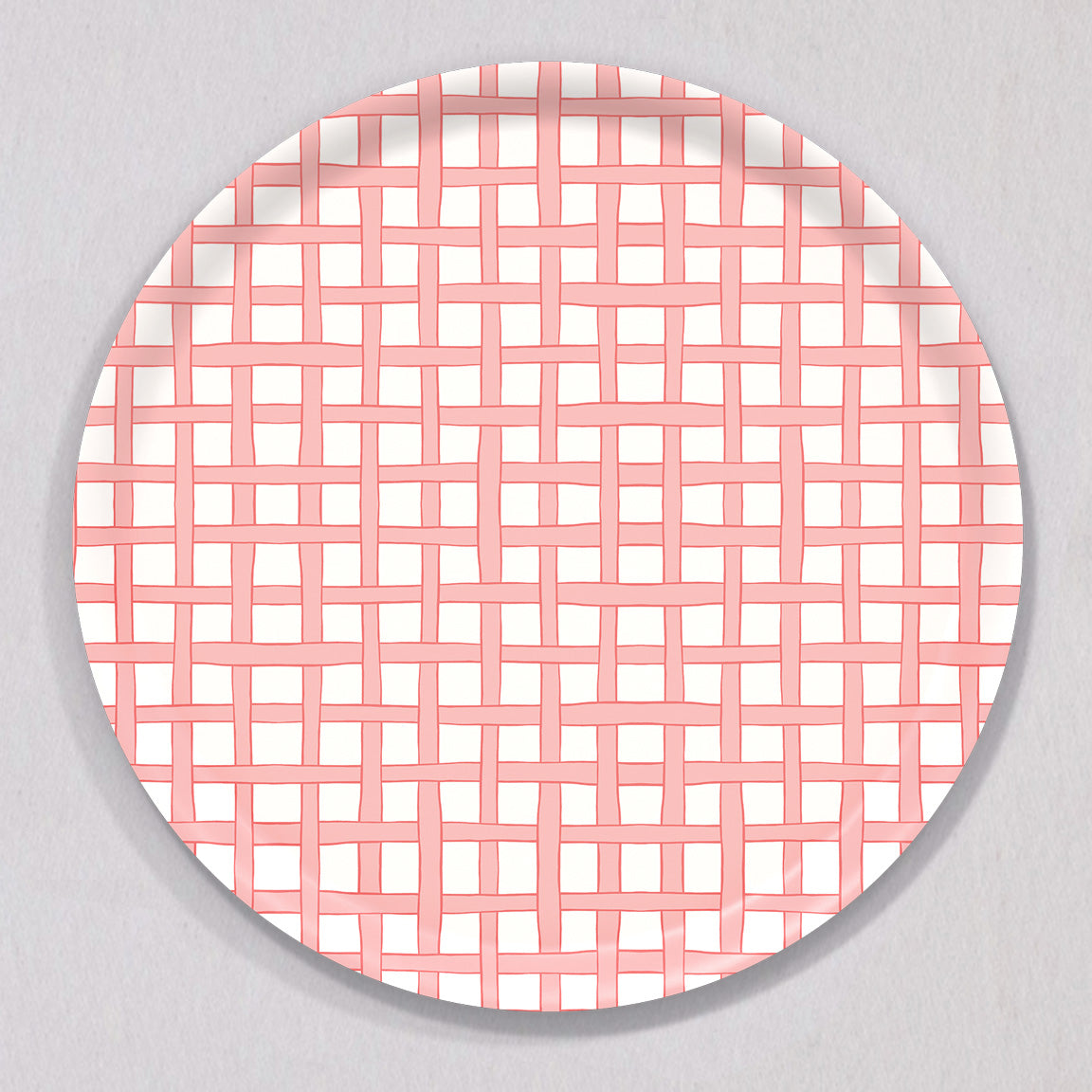 Large Woven Pink Tray, Round by Sara Fitz