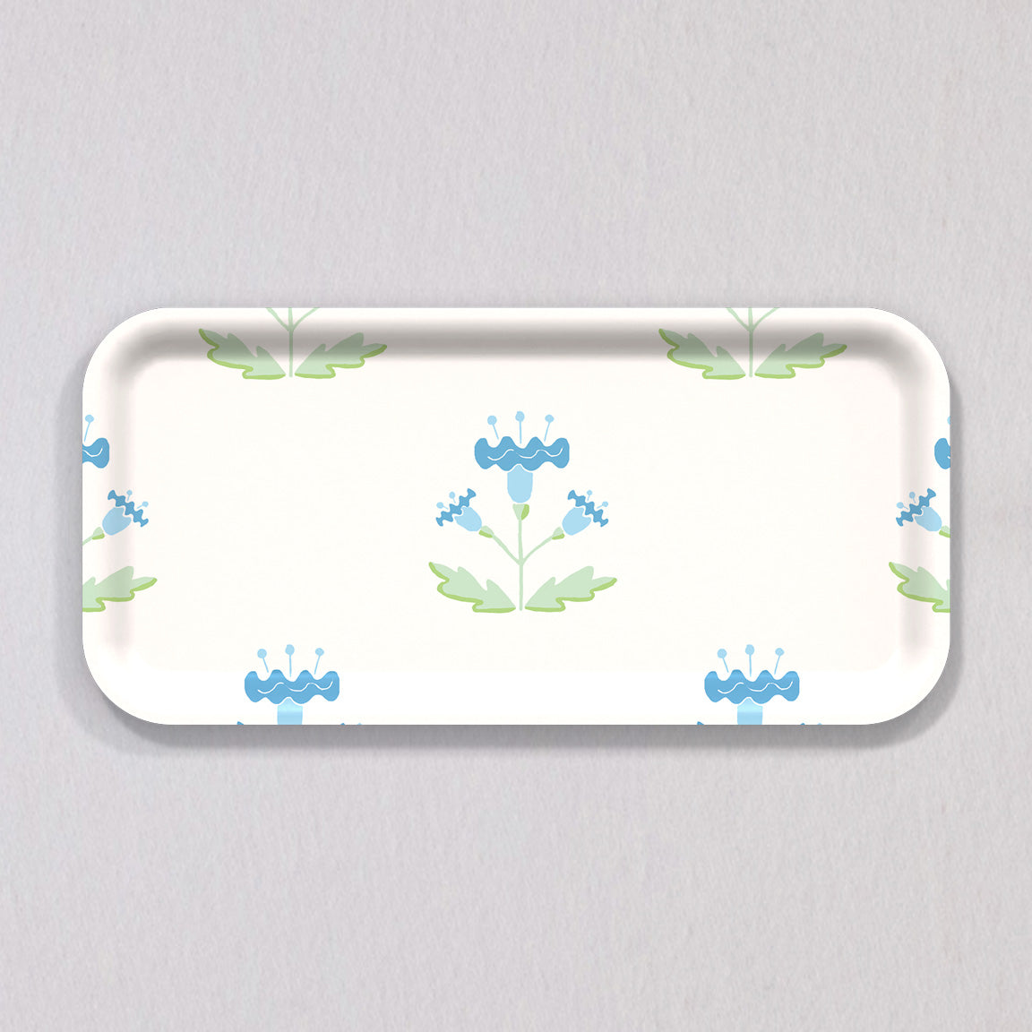 Small Block Print Blue Tray by Sara Fitz