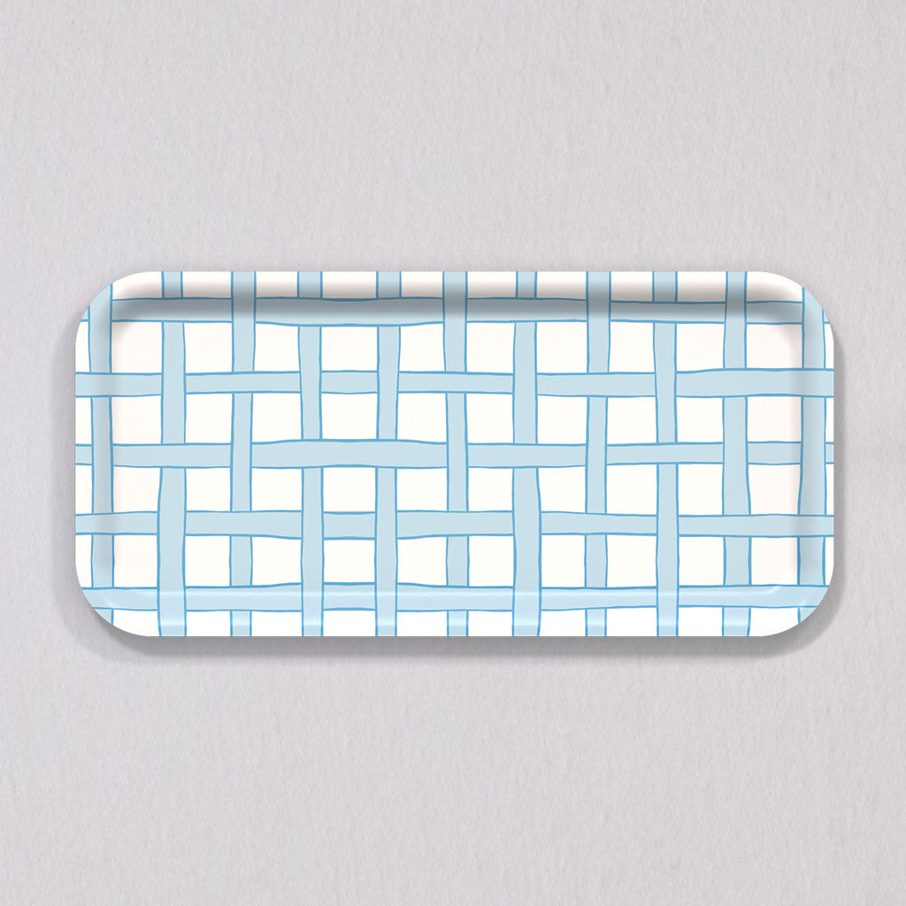 Small Woven Blue Tray by Sara Fitz
