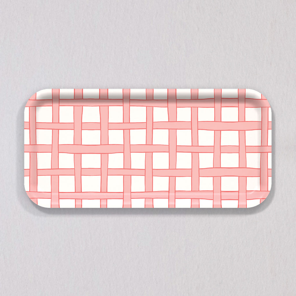 Small Woven Pink Tray by Sara Fitz