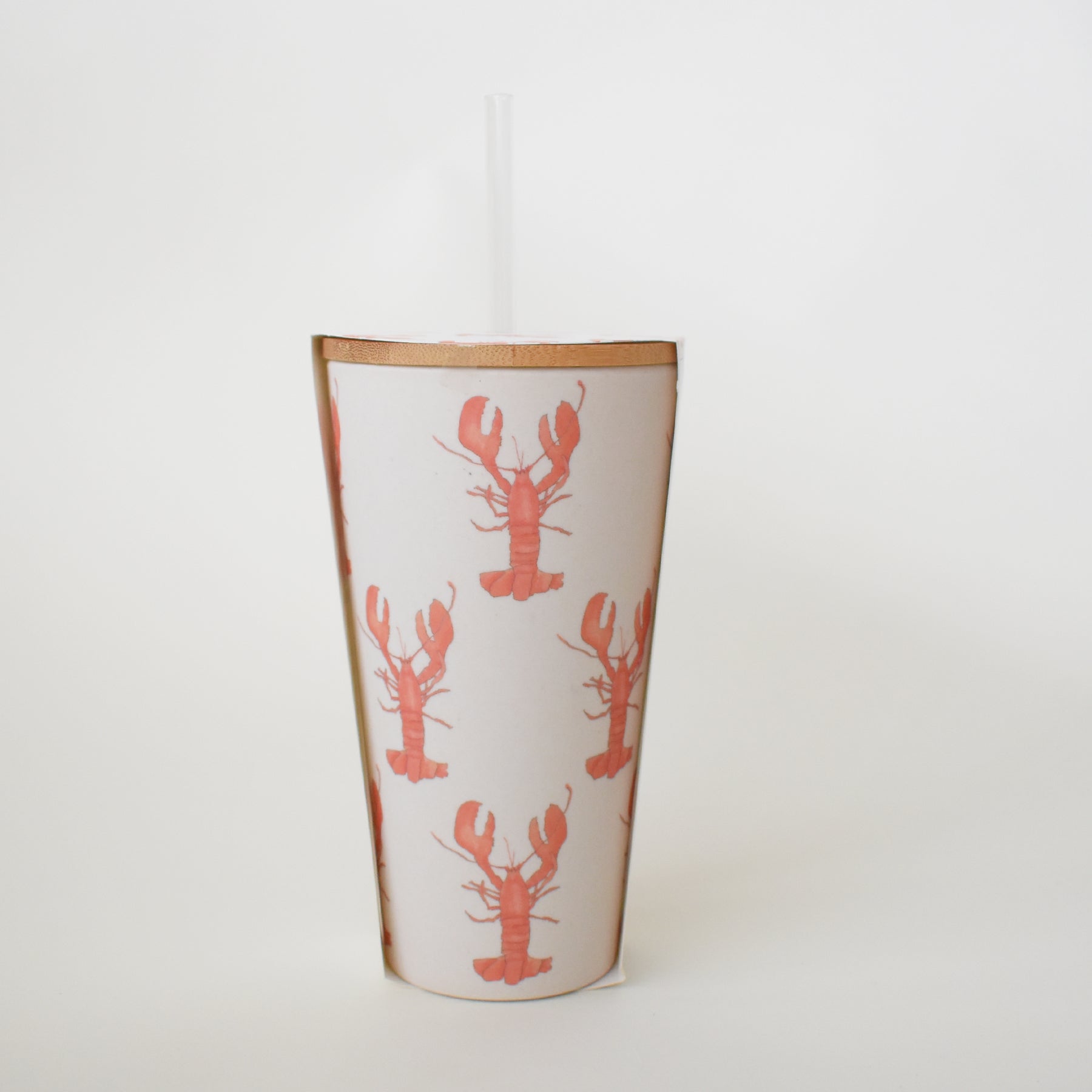 Sara Fitz Lobster Bamboo Tumbler 21oz BPA Free