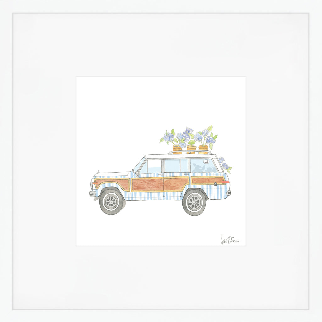 Seersucker Wagon Art Print by Sara Fitz