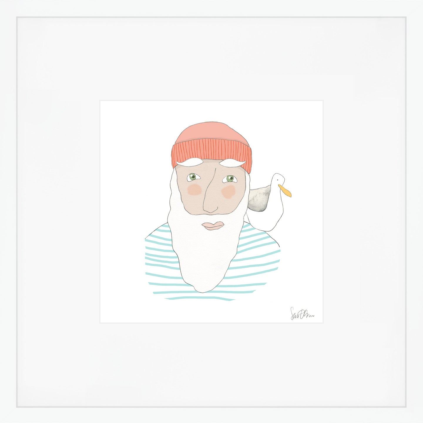 Skipper Stripes Art Print by Sara Fitz