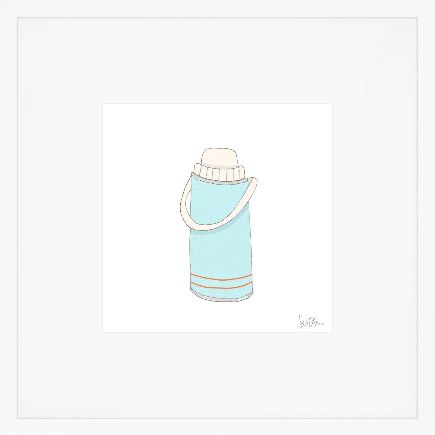 Thermos, Blue Art Print by Sara Fitz