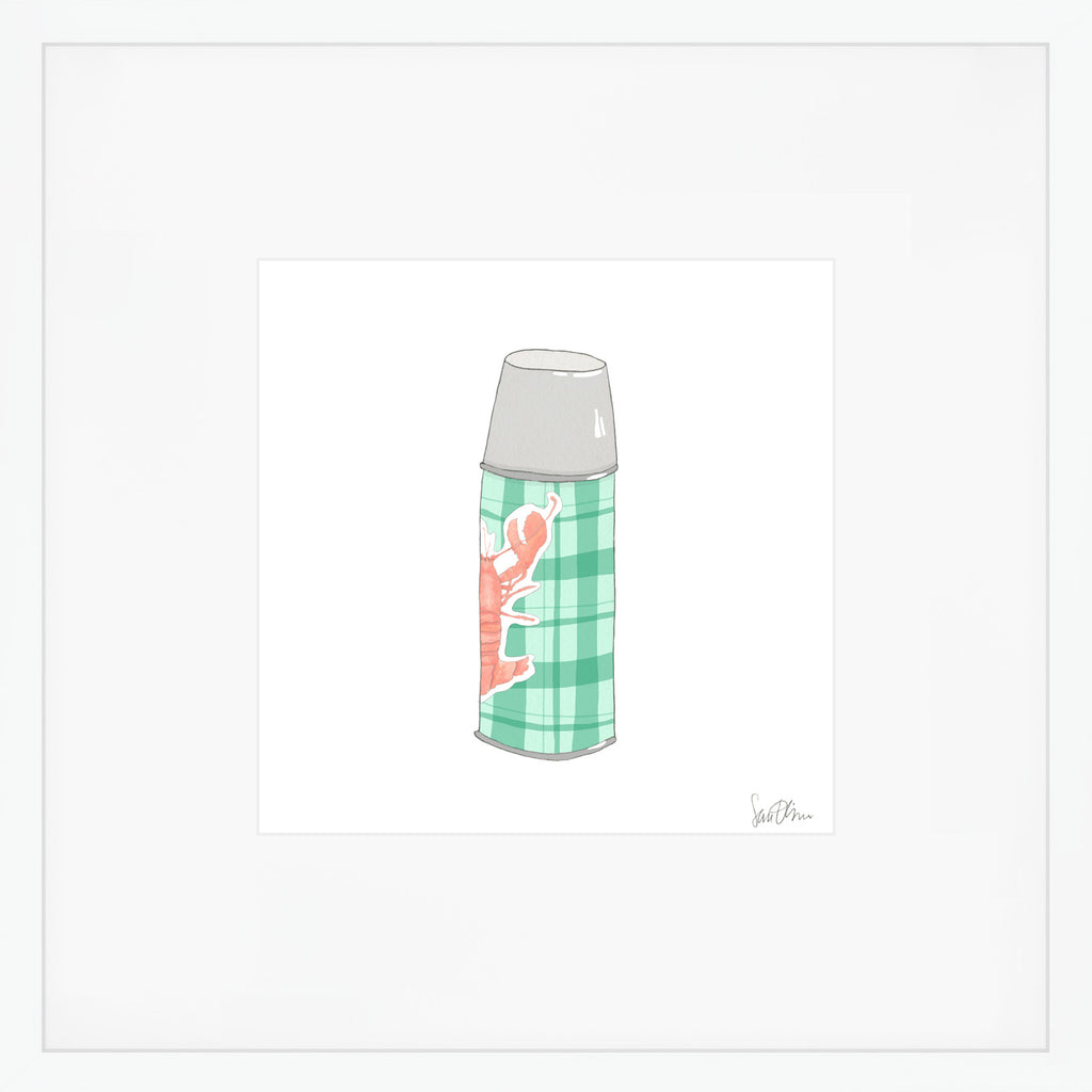 Thermos, Green Art Print by Sara Fitz