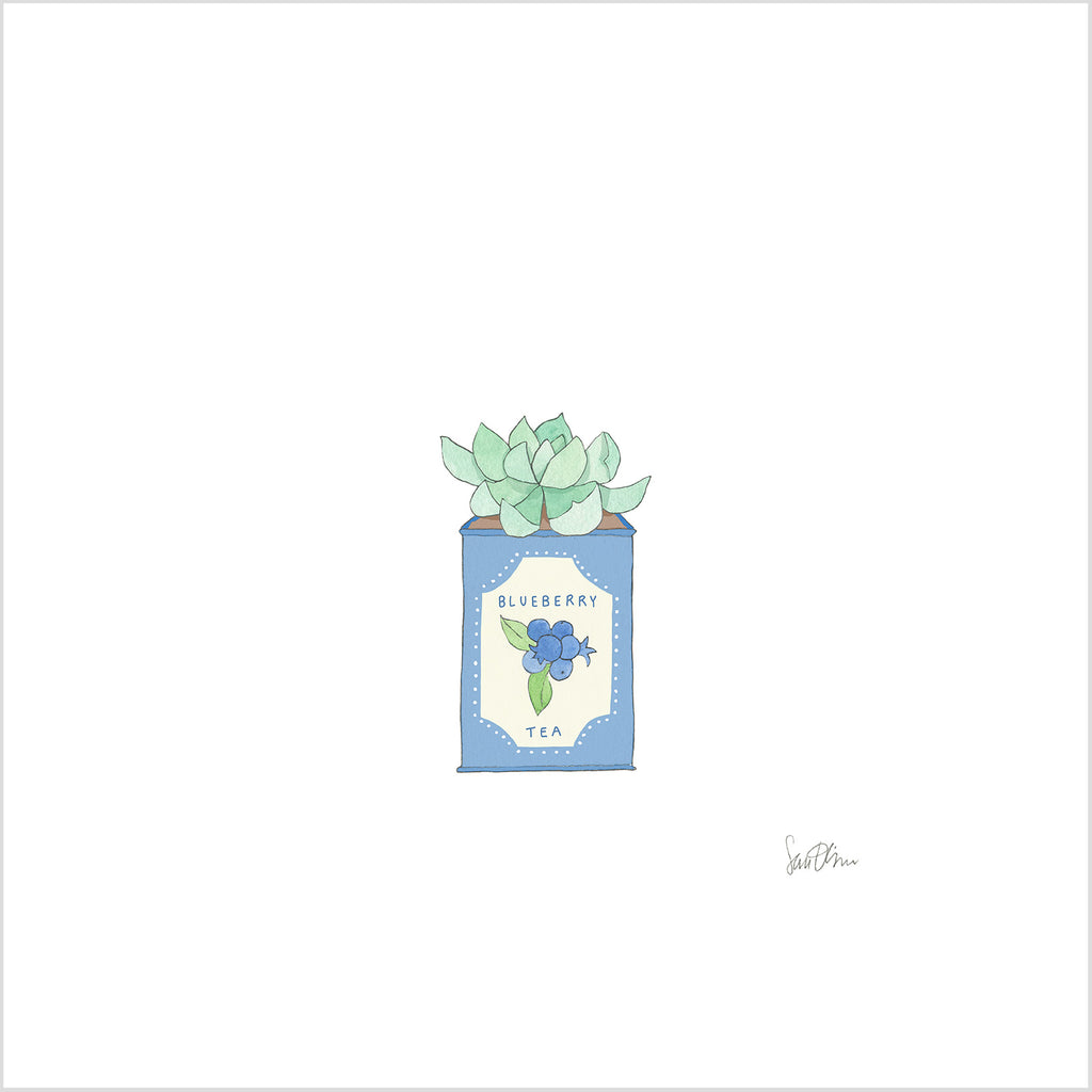 Blueberry Tea Tin Art Print by Sara Fitz