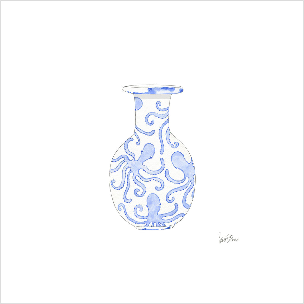 Nautical Ginger Jar, Octopus Art Print by Sara Fitz