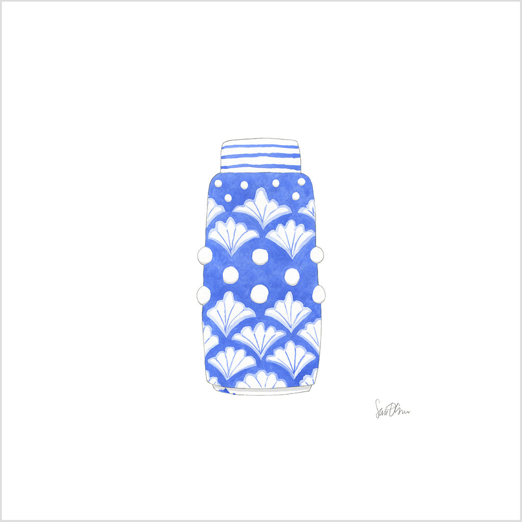Nautical Ginger Jar, Shell Art Print by Sara Fitz