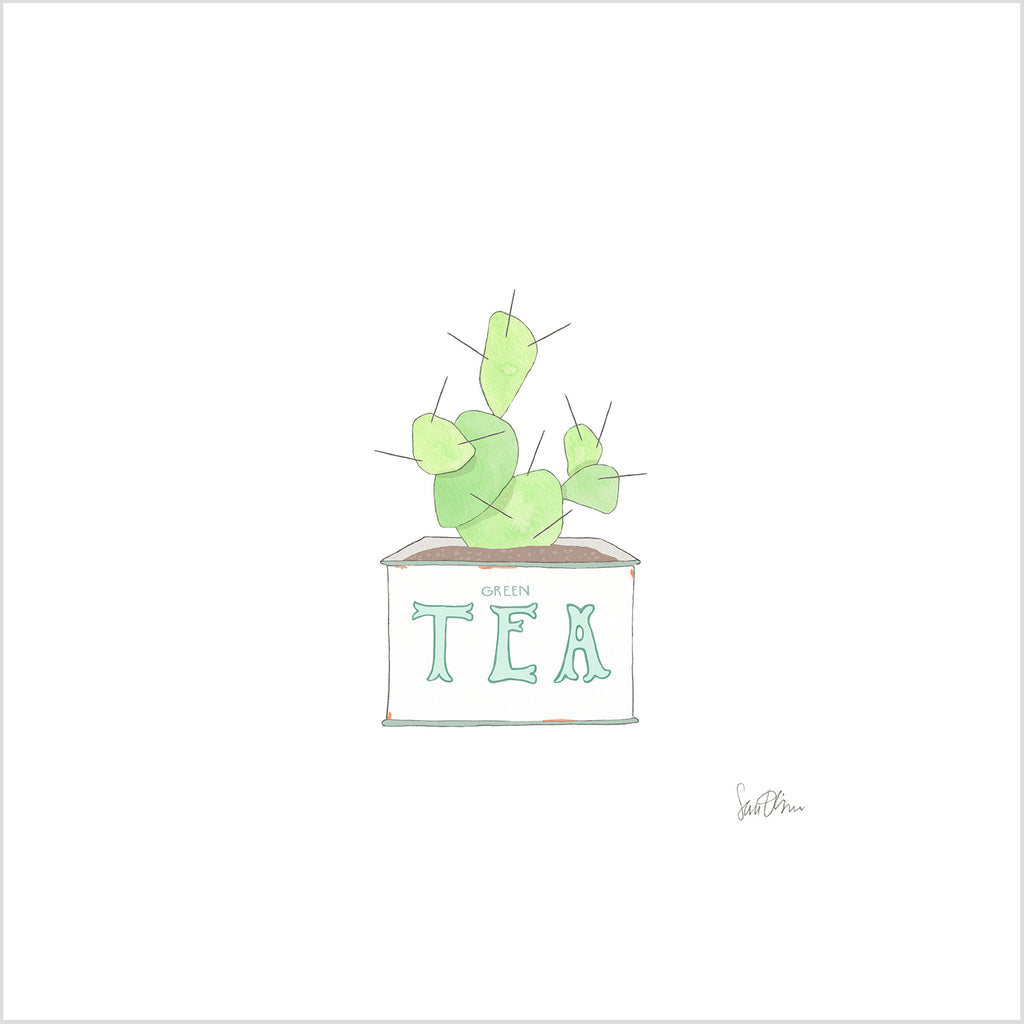 Tea Tin, Green Art Print by Sara Fitz