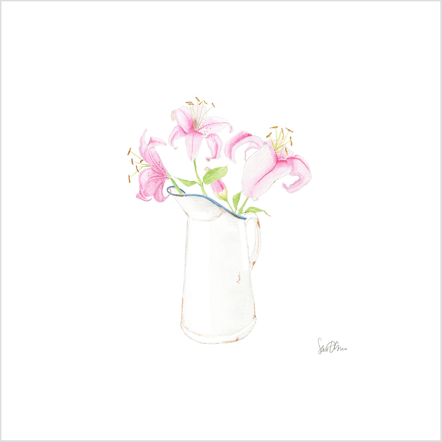 Lilies Art Print by Sara Fitz