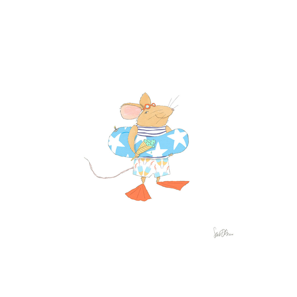 Beach Mouse Art Print by Sara Fitz