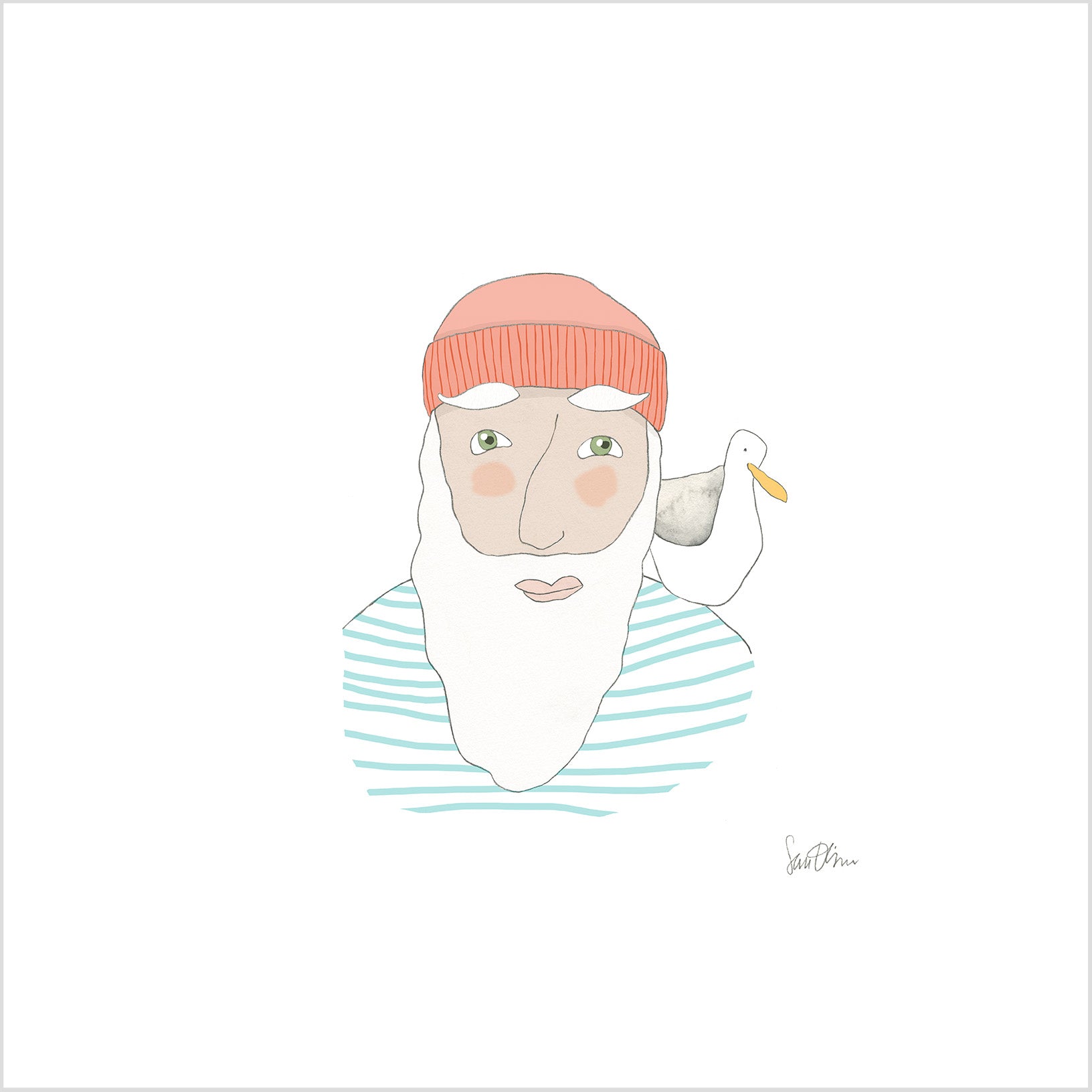 Skipper Stripes Art Print by Sara Fitz