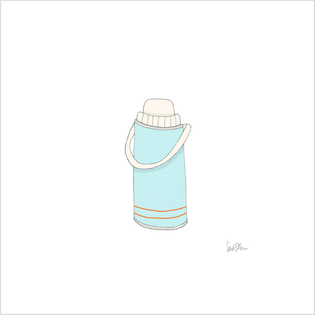 Thermos, Blue Art Print by Sara Fitz