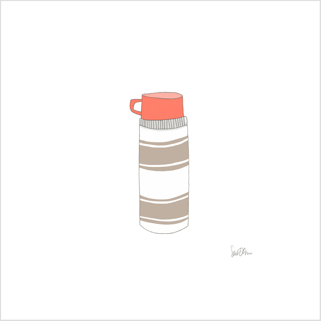 Thermos, Brown Art Print by Sara Fitz