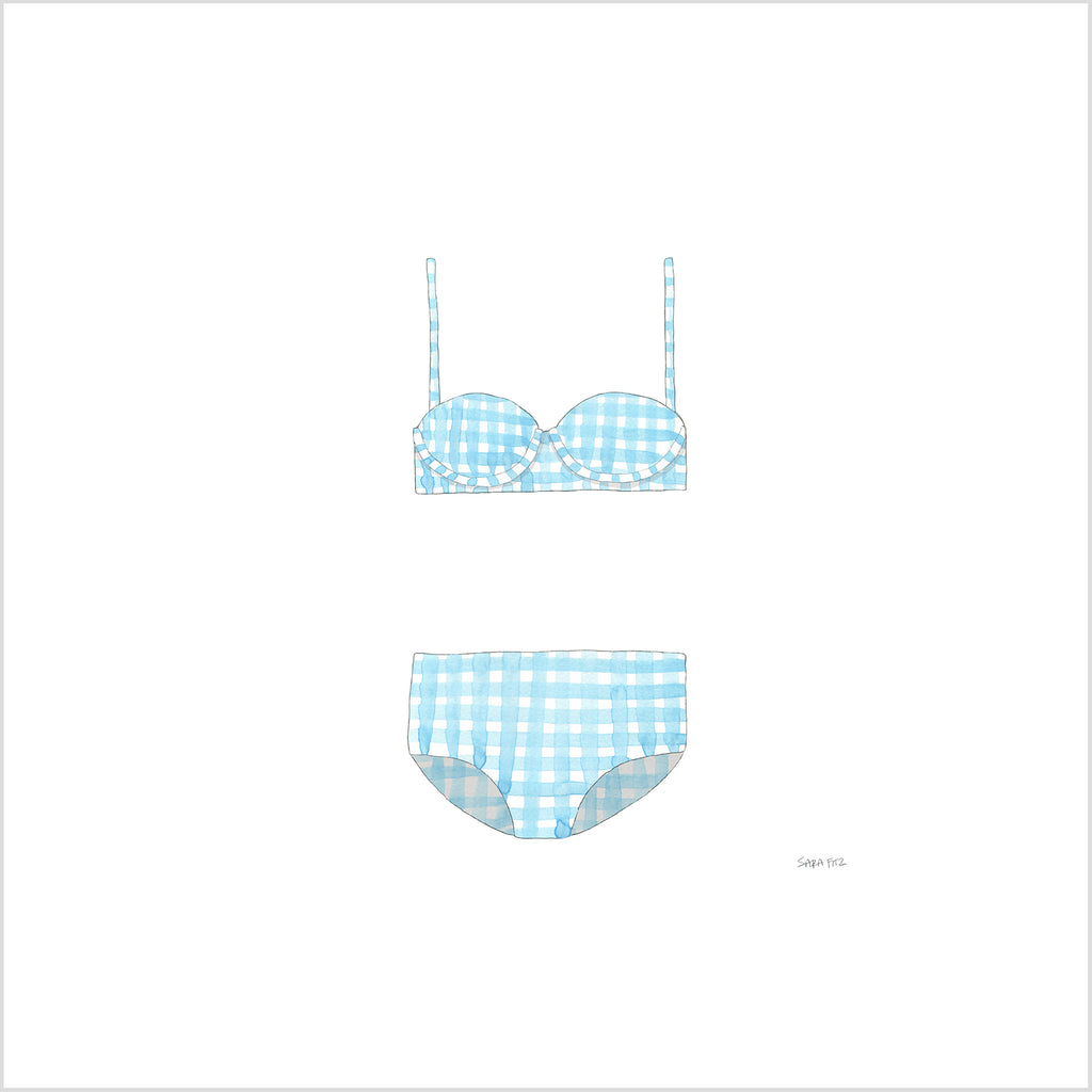 Two-Piece, Gingham Art Print by Sara Fitz