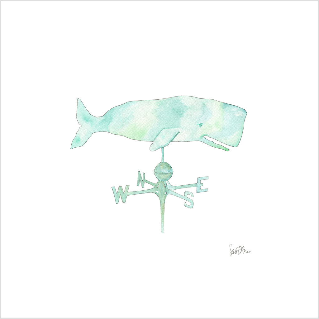 Whale Weathervane Art Print by Sara Fitz