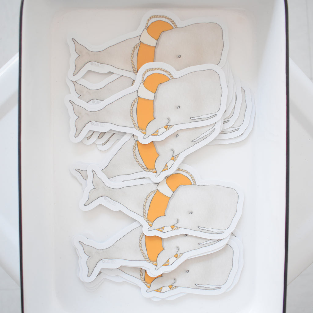 Whale Sticker by Sara Fitz